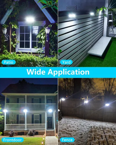 Vista 6 de MDC010402 - Luces solares impermeables para exteriores, 36 LED grandes, sensor de movimiento, 2 formas de montaje para valla, paraguas, pared