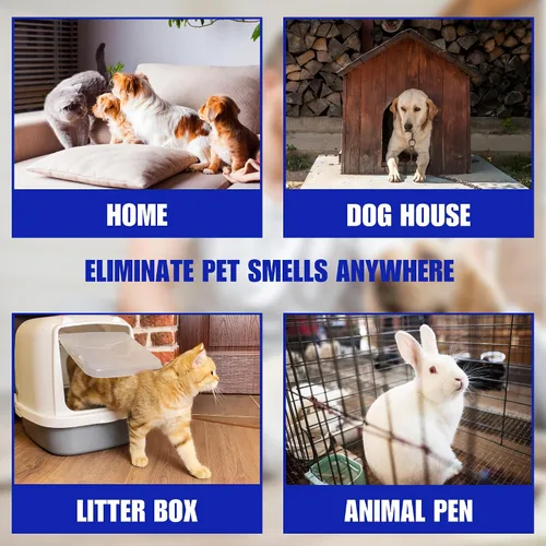 Vista 6 de SMELLEZE Desodorizador natural para eliminar olores de mascotas: 2 lb. Gránulos sin perfume eliminan el fuerte olor a residuos de mascotas. Perfecto