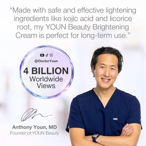 Vista 4 de YOUN Beauty Crema Iluminadora con Ácido Kójico, Ácido Glicólico y Extracto de Regaliz, 1.7 fl oz - Crema Sin Hidroquinona para Cara, Cuello y Escote