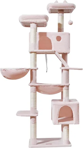 Vista 35 de Taoqimiao Árbol para gatos de 57.5 pulgadas, torre para gatos de interior para adultos, condominio extragrande para gatos, 8 postes rascadores