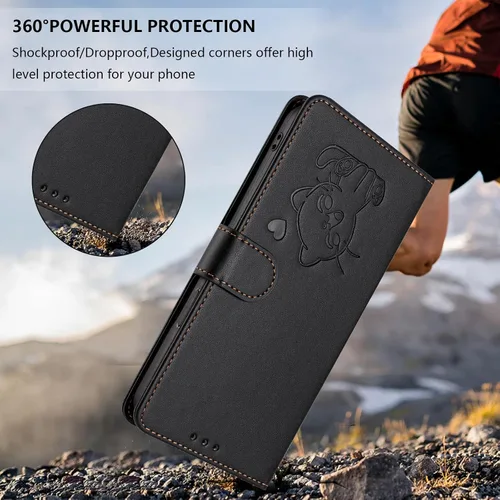 Vista 5 de Funda compatible con Tecno Spark Go 1 / Go 1S / Spark Go 2025, compatible con Tecno Pop 9 4G Lanyard【Soporte para tarjetero, cartera con cierre