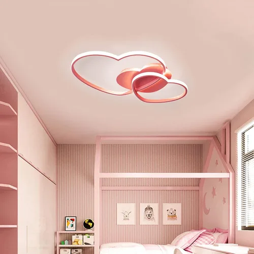 Vista 10 de Lámparas de techo LED creativas de 20.47 pulgadas, lámparas modernas de acrílico de montaje empotrado, luz de techo en forma de corazón, iluminación