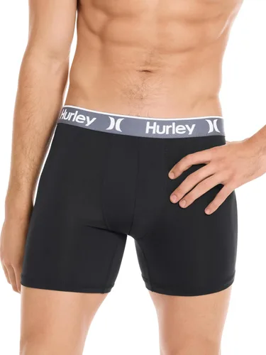 Vista 2 de Hurley calzoncillos tipo bóxer elásticos para hombre, paquete de 5 Combo de helecho de carbón