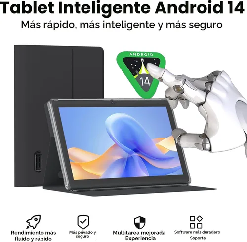 Vista 5 de HOTTABLET Tablet Android 14.0 de 7 pulgadas con funda protectora, 8 GB (4+4 GB expandir) RAM+ 32 GB ROM, pantalla IPS, cámara dual, Bluetooth 5.0