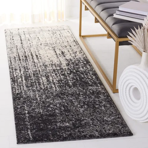 Vista 14 de SAFAVIEH Retro Collection - Alfombra decorativa de 2 x 3 pies, color negro y gris claro, diseño abstracto moderno, no desprende pelusa y de fácil