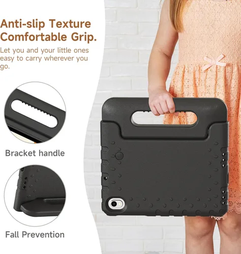 Vista 4 de Funda para tablet Walmart Onn de 7 pulgadas Gen 4 2024 Modelo: 100135924, peso ligero, a prueba de golpes, duradero, con soporte de mango Negro
