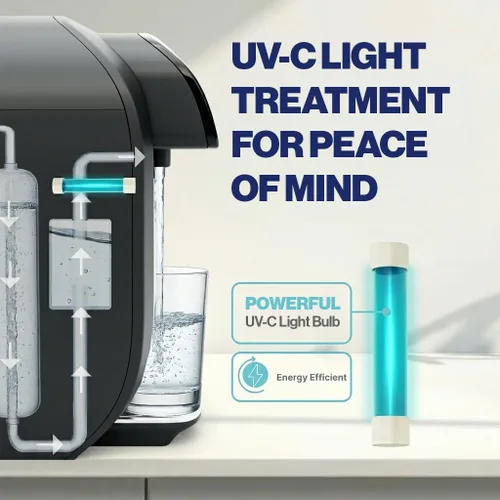 Vista 6 de NU Aqua Sistema de filtro de agua de ósmosis inversa de 8 etapas para encimera RO con UV Filtros de membrana de agua de sedimentos, carbono, malla