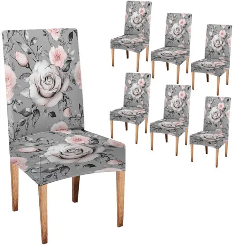 Vista 23 de CAPSCEOLL Fundas para sillas Parsons de elastano, súper ajuste, extraíbles y lavables, para sillas de cocina, fundas protectoras para comedor