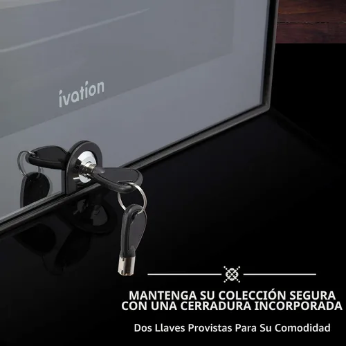 Vista 6 de Ivation Refrigerador de vino con compresor de 12 botellas con cerradura, refrigerador de bodega independiente grande, 41f-64f con control de Negro