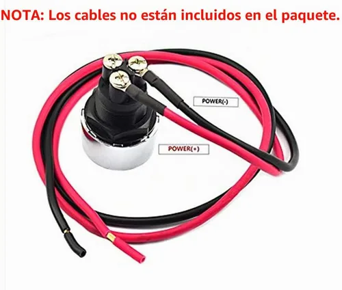 Vista 4 de Apagador de botón CC 12 V 50 A, color azul, para arranque del motor, estilo deportivo