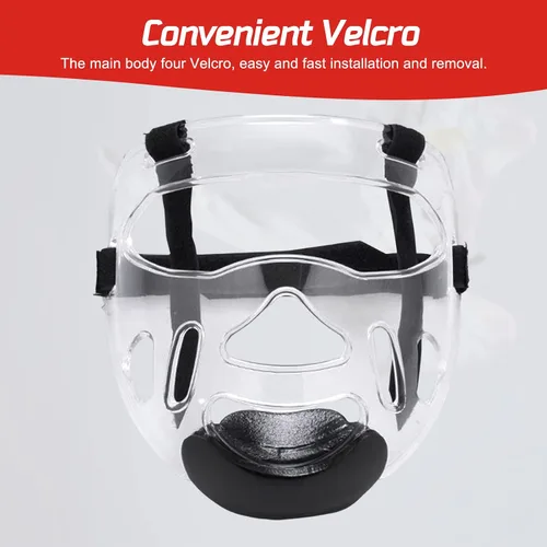Vista 2 de Máscara transparente de taekwondo protector desmontable para la cabeza, cubierta de protección facial para artes marciales boxeo Sanda