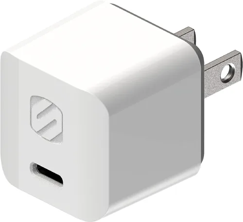 Vista 9 de Scosche HPDC20-SP Cargador rápido PowerVolt 20W Mini Cube USB-C, adaptador de pared para teléfono, carga de energía 4 veces más rápida, enchufe