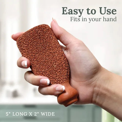 Vista 4 de Raspador para pies terracota doble cara