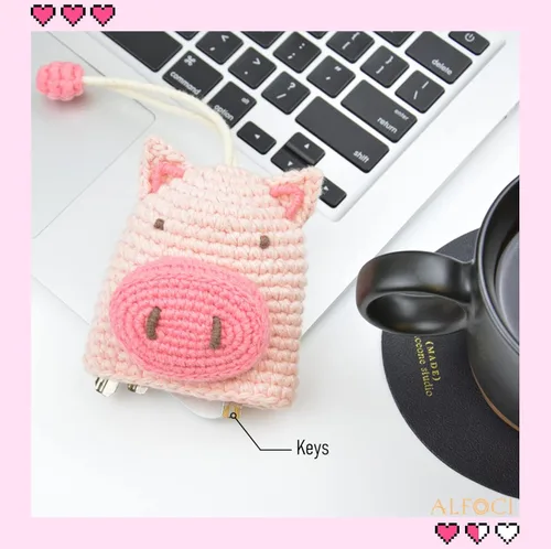Vista 4 de ALFOCI Llavero de ganchillo para mujer y niña bonito regalo de animales llaveros Kawaii accesorios de decoración para llaves de coche 374 x 315 x 079