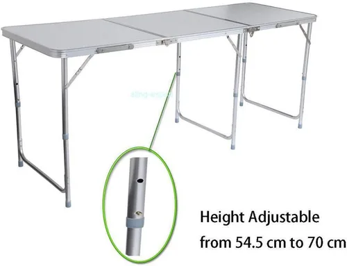 Vista 4 de Mesa plegable portátil de aluminio de 6 pies en/mesa de picnic al aire libre para cenar para acampar