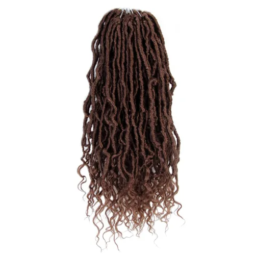 Vista 44 de BOHOBABE Rastas Sintéticas de Ganchillo de 10 Pulgadas, Rastas de Ganchillo Suaves Boho con Puntas Rizadas, Rastas Cortas de Diosa Bohemia de 1#