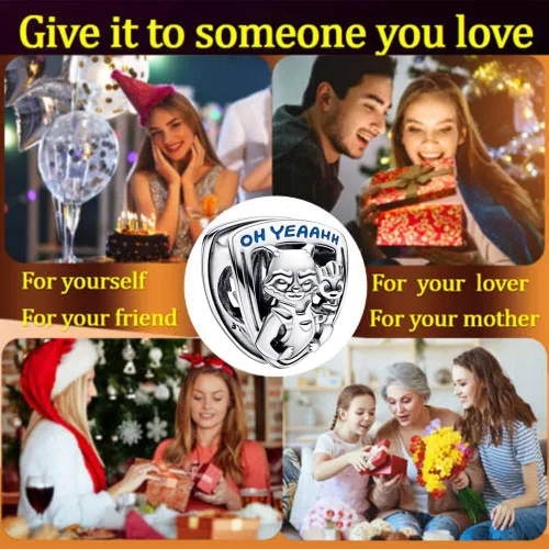 Vista 4 de UIHEI Family Love You - Dijes colgantes de corazón para mujer, collar o pulsera en plata de ley 925, regalo de joyería para el día de la madre