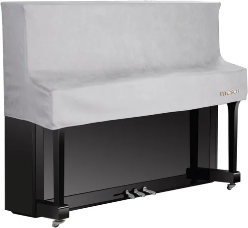 Vista 8 de Protege tu piano con el paño de cubierta vertical mooson para piano, cubierta antipolvo para teclado de piano todo incluido (en blanco)