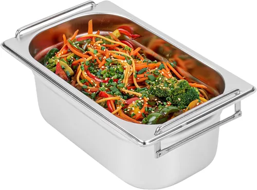 Vista 17 de Restaurantware Met Lux - Bandeja de mesa de vapor de 7 x 6.4 x 2.5 pulgadas, 1 sexto sartén de hotel, bandeja de acero inoxidable plateado profundo