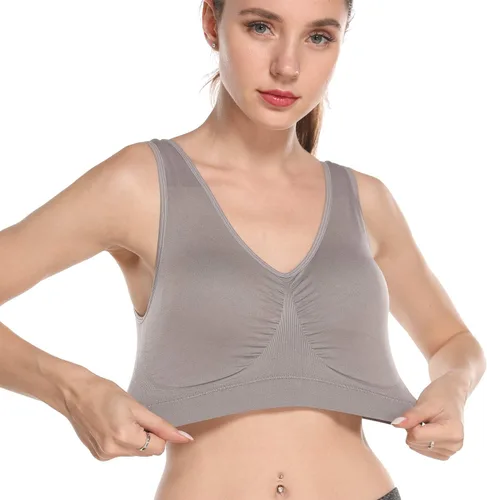 Vista 4 de Onory - Sujetador deportivo para mujer sin varilla y con relleno, para yoga, ejercicio, gimnasio y fitness, 3