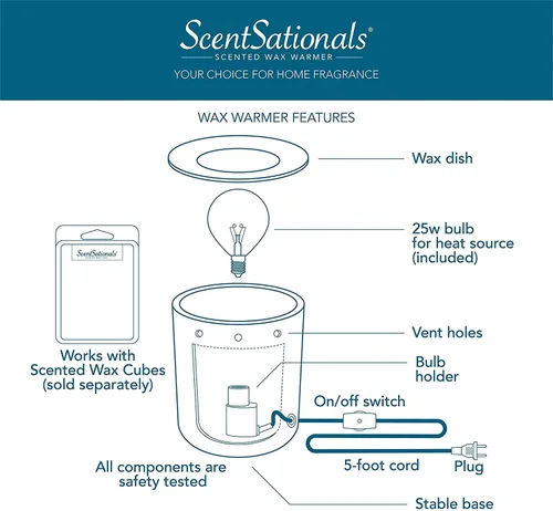 Vista 7 de ScentSationals Rococco - Calentador decorativo de cera boho para derretir cera perfumada