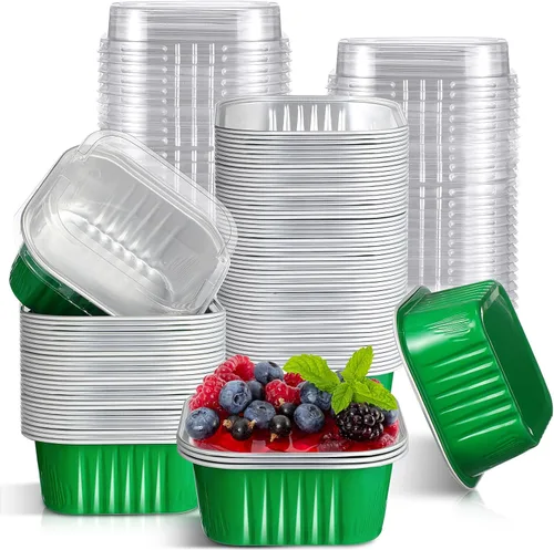 Vista 6 de Mimorou - 100 mini moldes para pasteles con tapas, tazas para hornear de 5