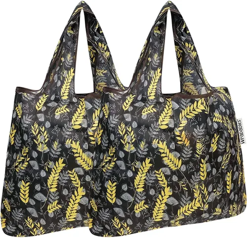 Vista 25 de allydrew Bolsa plegable de nailon para comestibles reutilizable (Set de 2), Ballenas Azules