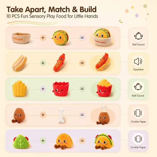 Vista 2 de SAIMAND Juguetes sensoriales para bebés, juguetes Montessori para niños