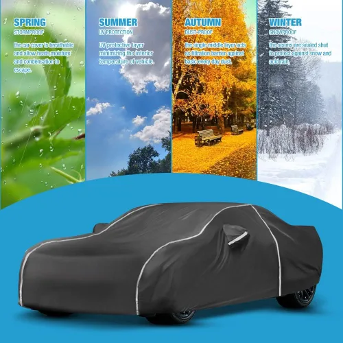 Vista 5 de Funda impermeable para automóvil compatible con Chevy Camaro 2010-2024 para todo tipo de clima, 6 capas, cubierta completa para automóvil con bolsa