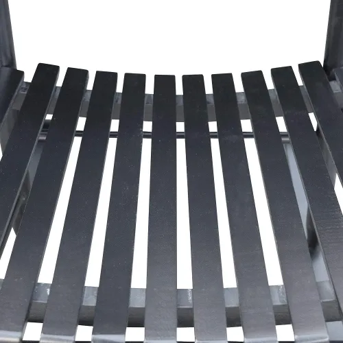 Vista 4 de ZSQ Mecedora, silla mecedora de madera para porche Durabe para exteriores e interiores (negro)