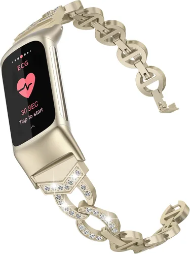 Vista 8 de Wearlizer Compatible con Fitbit Charge 6/Charge 5, correas ajustables de metal de alta calidad, pulseras elegantes, accesorios lindos, correas