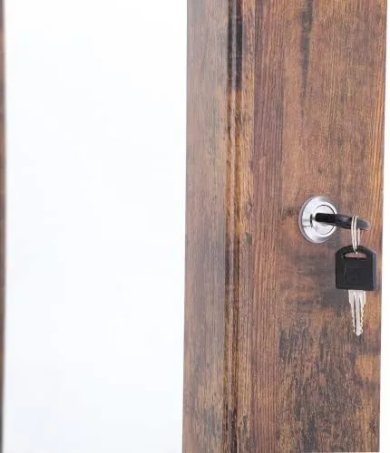 Vista 7 de HOUAGI Espejo con almacenamiento de joyas, organizador de joyas sobre la puerta, armario de joyería colgante con cerradura y espejo de longitud