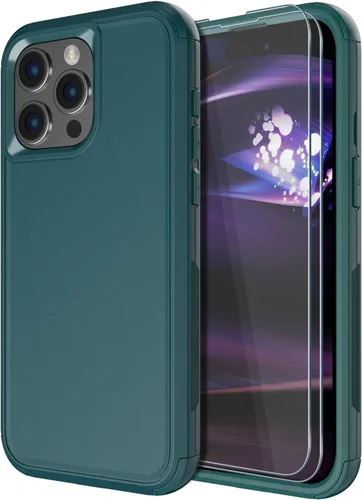 Vista 25 de Diverbox Funda para iPhone 15 Plus [a prueba de golpes] [a prueba de caídas] [protector de pantalla de vidrio templado], funda de protección