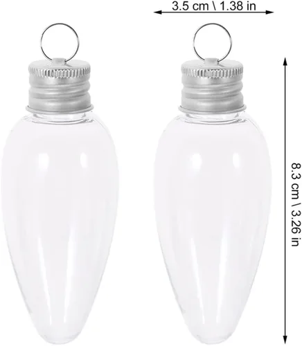 Vista 2 de Toddmomy 20 adornos de bombilla rellenables de Navidad, botellas de plástico transparente, contenedor de dulces para Navidad, manualidades