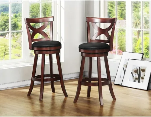 Vista 3 de Inspire Q Crosby Crry X-Back - Taburete giratorio de 29 pulgadas con respaldo alto de Classic