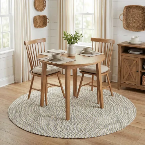 Vista 47 de Super Area Rugs - Alfombra trenzada de algodón de tres colores para granja, estilo búfalo a cuadros, negro, blanco, gris, 2 x 3 pies, rectangular