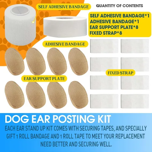 Vista 2 de Juego de 4 unidades de Doberman Oreja Kit para Doberman Pincher Samoyedo con 2 rollos adicionales de cintas para orejas de perro