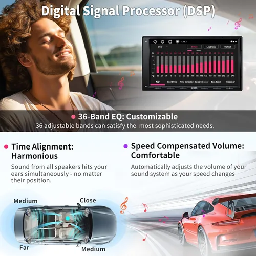 Vista 4 de ATOTO A6PF - Estéreo de coche Android de doble DIN, CarPlay inalámbrico, Android Auto inalámbrico, MirrorLink, navegación en pantalla táctil de 7