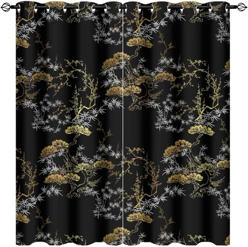 Vista 43 de Cortinas opacas de constelación para sala de estar, arte moderno abstracto, negro, galaxia, blanco, patrón de símbolo de constelación