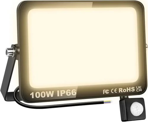 Vista 12 de Willpower Reflector LED con sensor de movimiento, luces de seguridad para exteriores de 10 W, 1000 lúmenes, lámpara exterior de 4000 K, luz blanca