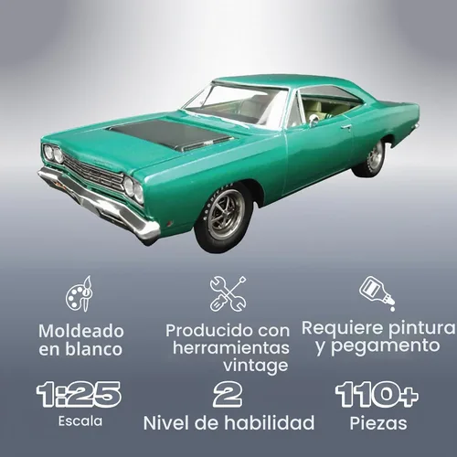 Vista 2 de AMT 1968 Plymouth Road Runner Kit de personalización Kit de modelo a escala 1:25
