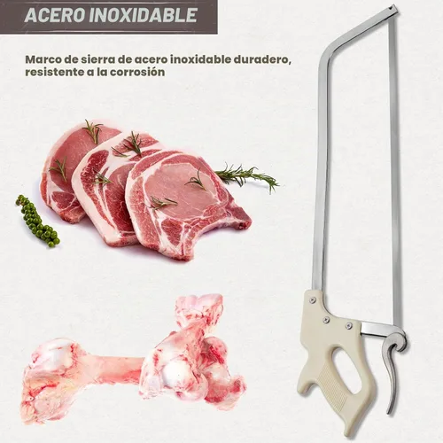 Vista 5 de KATA Sierra de carne de carnicero, sierra manual para carne congelada, procesamiento de ciervos, 18 pulgadas