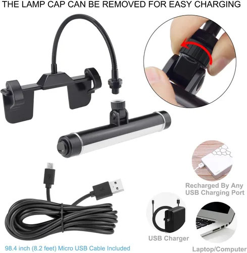 Vista 3 de LUXSWAY - Iluminación LED inalámbrica para marcos de fotos, iluminación recargable para exhibición de arte, clip para cuadros, luces para sobre