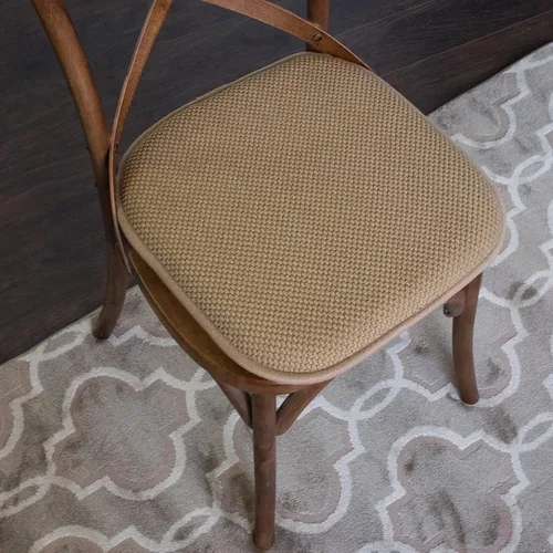 Vista 191 de Sweet Home Collection Cojines de espuma viscoelástica para silla, goma antideslizante y diseño de panal de abejas y esquinas redondeadas de 16 x 16