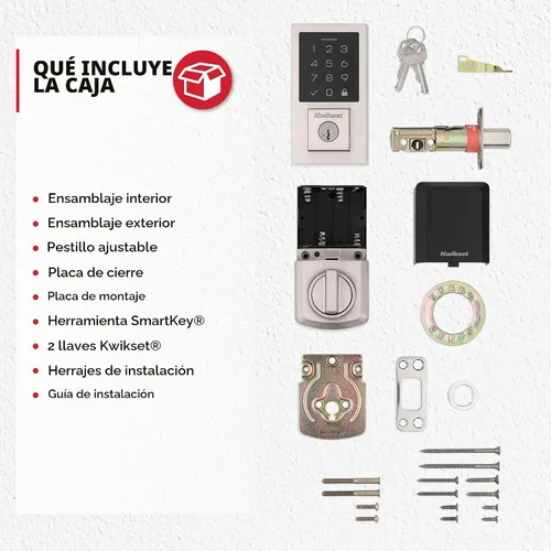Vista 8 de Kwikset SmartCode 270 Cerradura de puerta con cerradura de perno de entrada sin llave electrónica con panel táctil con bloqueo automático, códigos