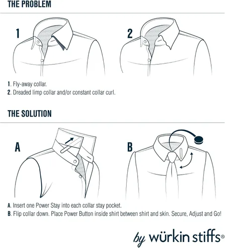 Vista 5 de Plastic Magnetic Collar Stays by Würkin Stiffs As Seen on Shark Tank Stiff-N-Stays Collar Inserts