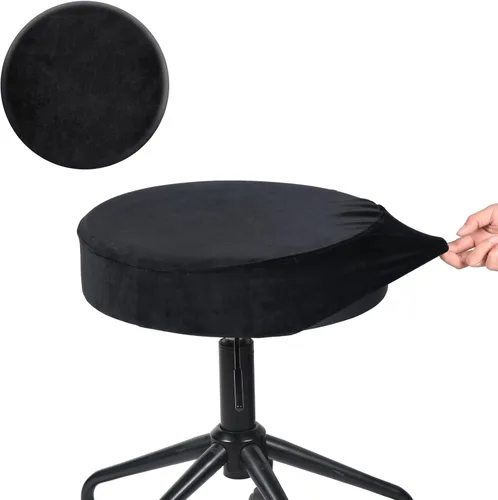 Vista 17 de SINOSSO Funda para taburete de bar, terciopelo súper suave de diámetro.11-13 pulgadas, redonda, elástica, lavable, a prueba de polvo para muebles