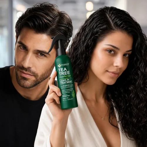 Vista 5 de Spray acondicionador sin enjuague con aceite de árbol de té, desenredante
