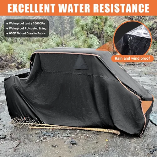 Vista 2 de Funda UTV, lado a lado, impermeable, resistente al aire libre, material Oxford 600D, compatible con Can Am Defender Polaris RZR Ranger Ctmoto Cforce