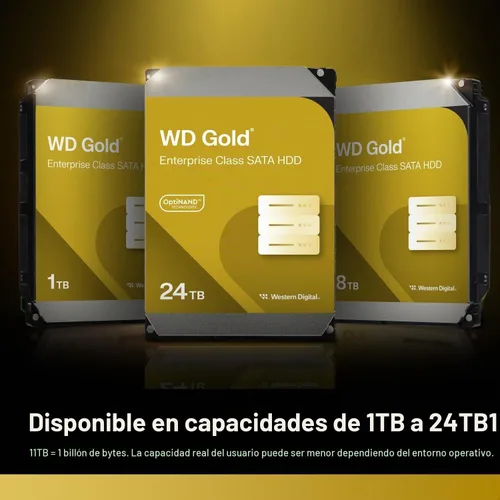 Vista 4 de Western Digital Disco duro interno de clase empresarial WD Gold de 2 TB - 7200 RPM, SATA 6 Gb/s, caché de 128 MB, 3.5" - WD2005FBYZ